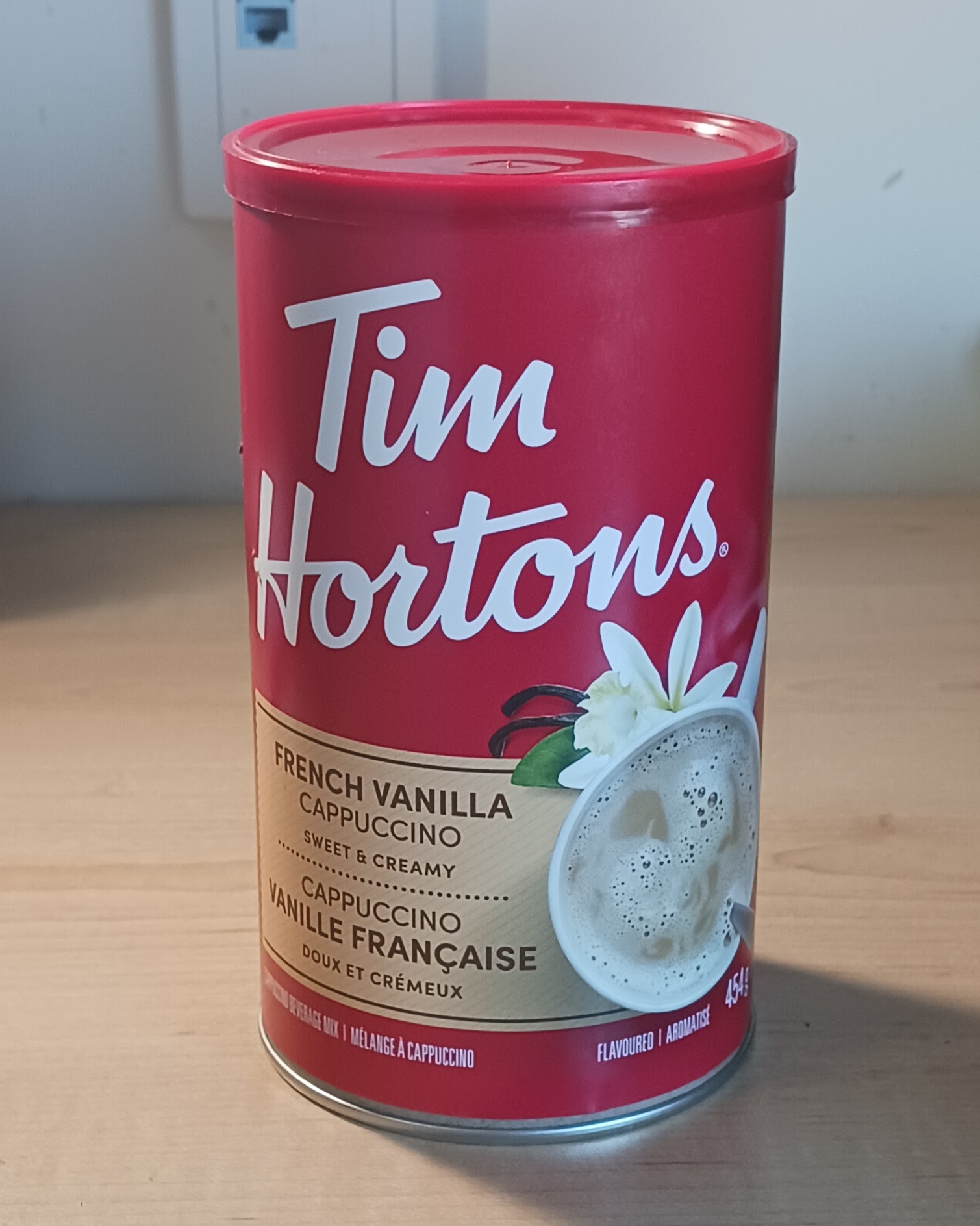 Front view of a container of instant coffee that I will be using as one of my primitives